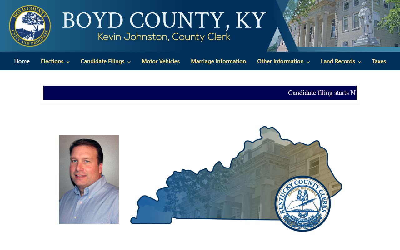 Boyd County Clerk office for land records and deed searches in Ashland