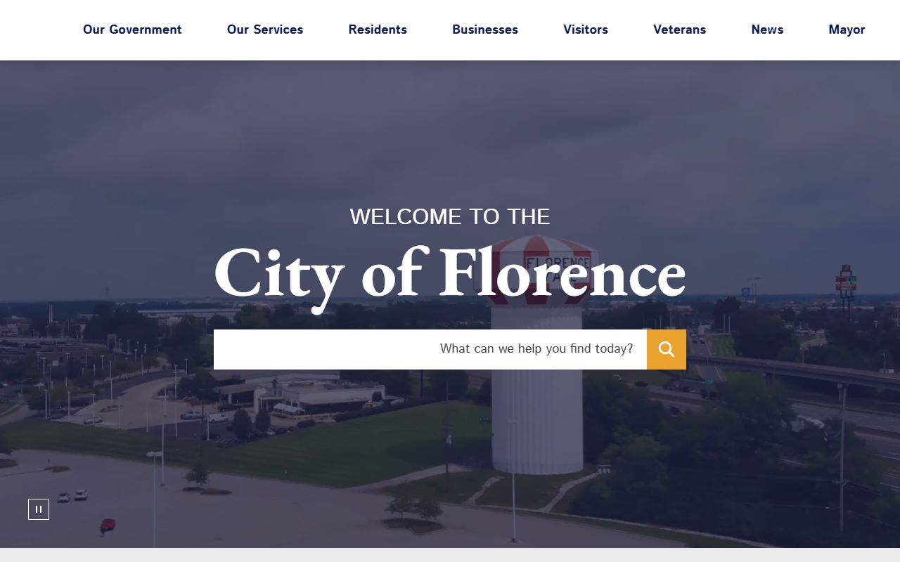 Florence city website for accessing local property records and city information