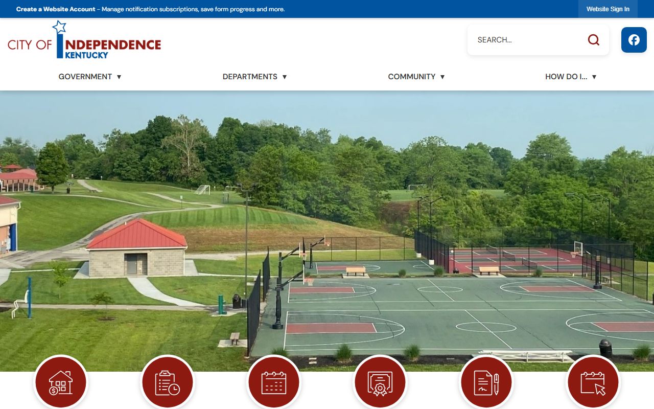 Independence city website for accessing local property records and city information