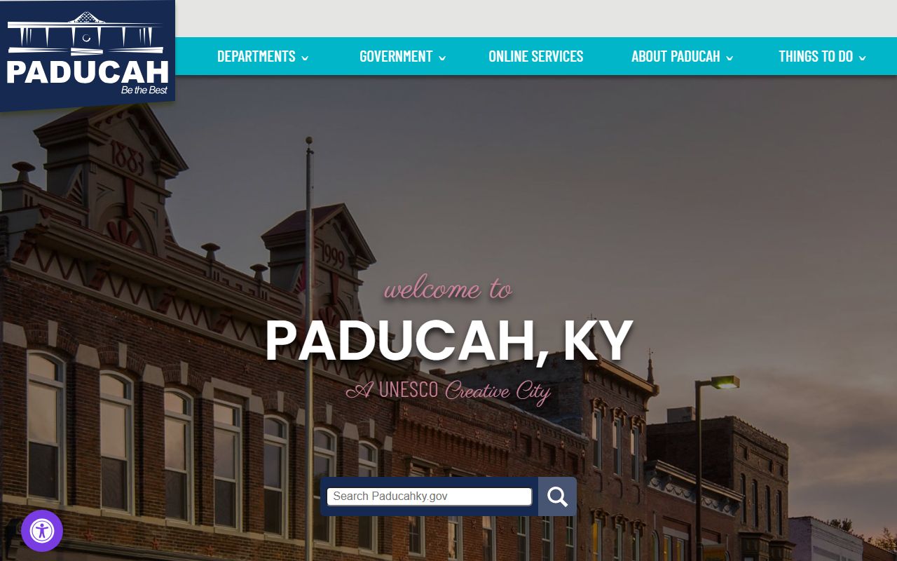 Paducah city website for accessing property records and city permits