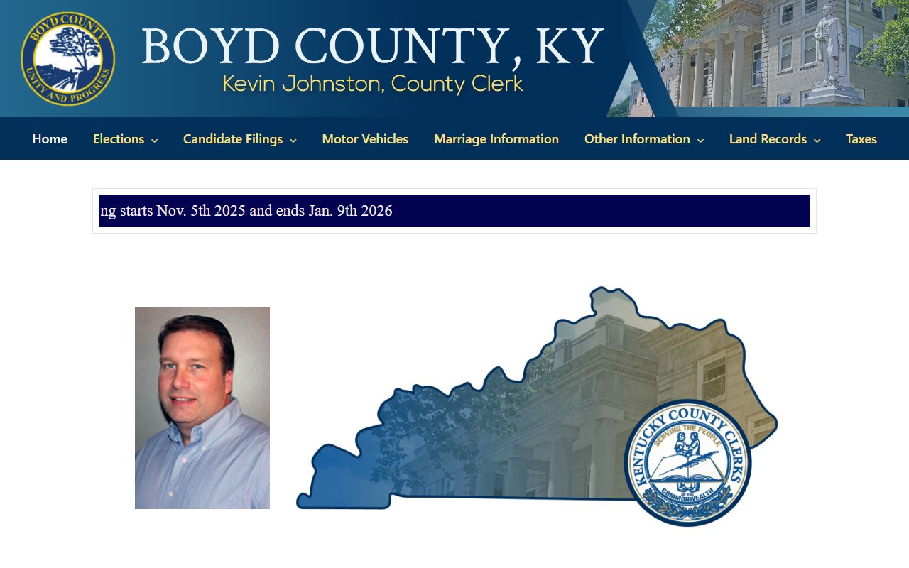 Boyd County Clerk office in Catlettsburg Kentucky for property records access