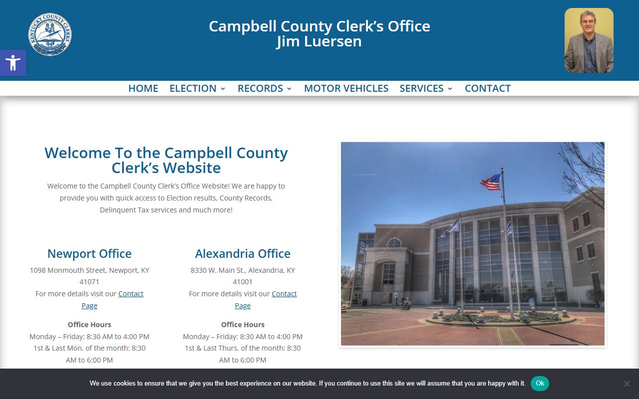 Campbell County Clerk office in Newport Kentucky for property records access