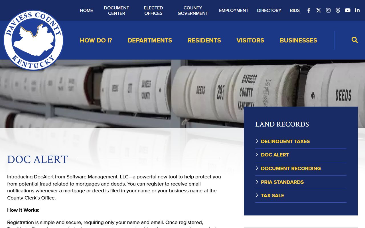 Daviess County Kentucky DOC ALERT fraud protection service