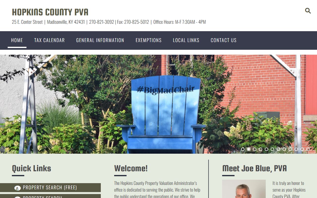 Hopkins County PVA office for property records and assessments in Madisonville Kentucky