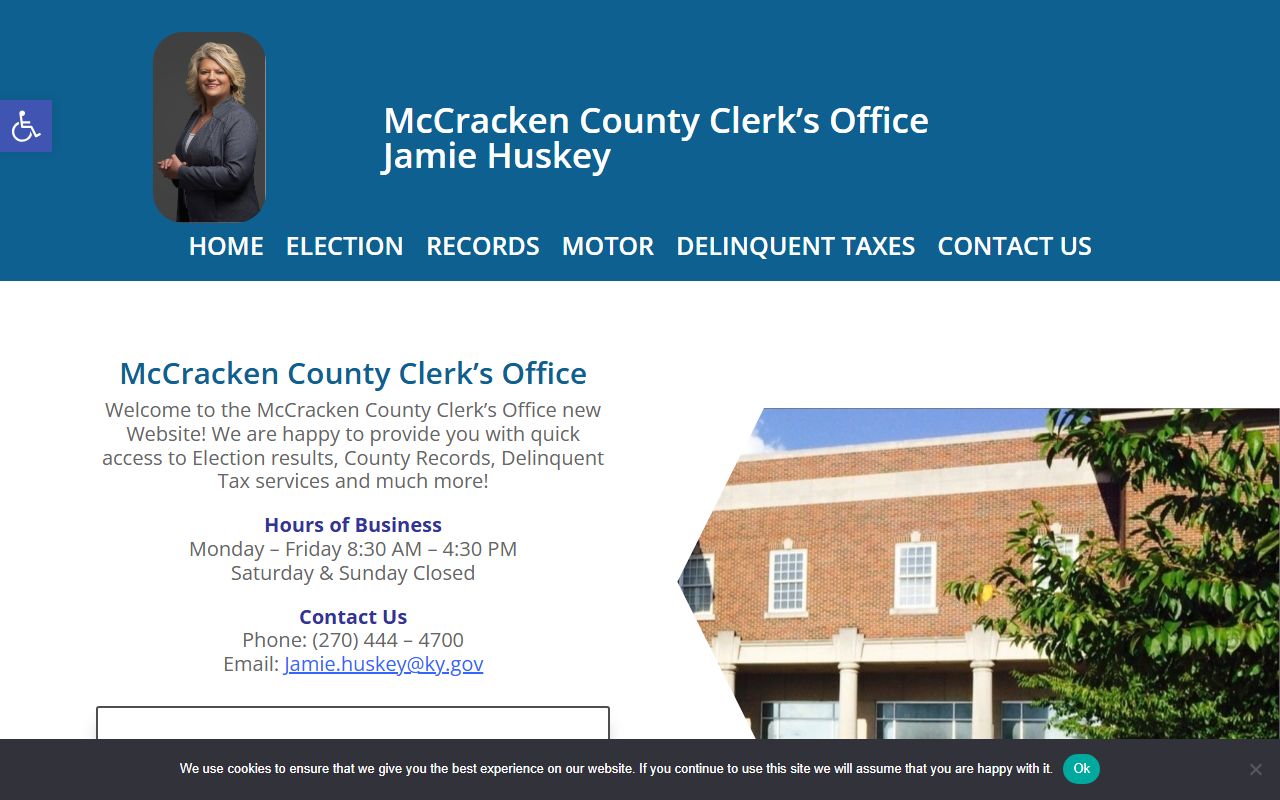 McCracken County Clerk office for land records in Paducah Kentucky