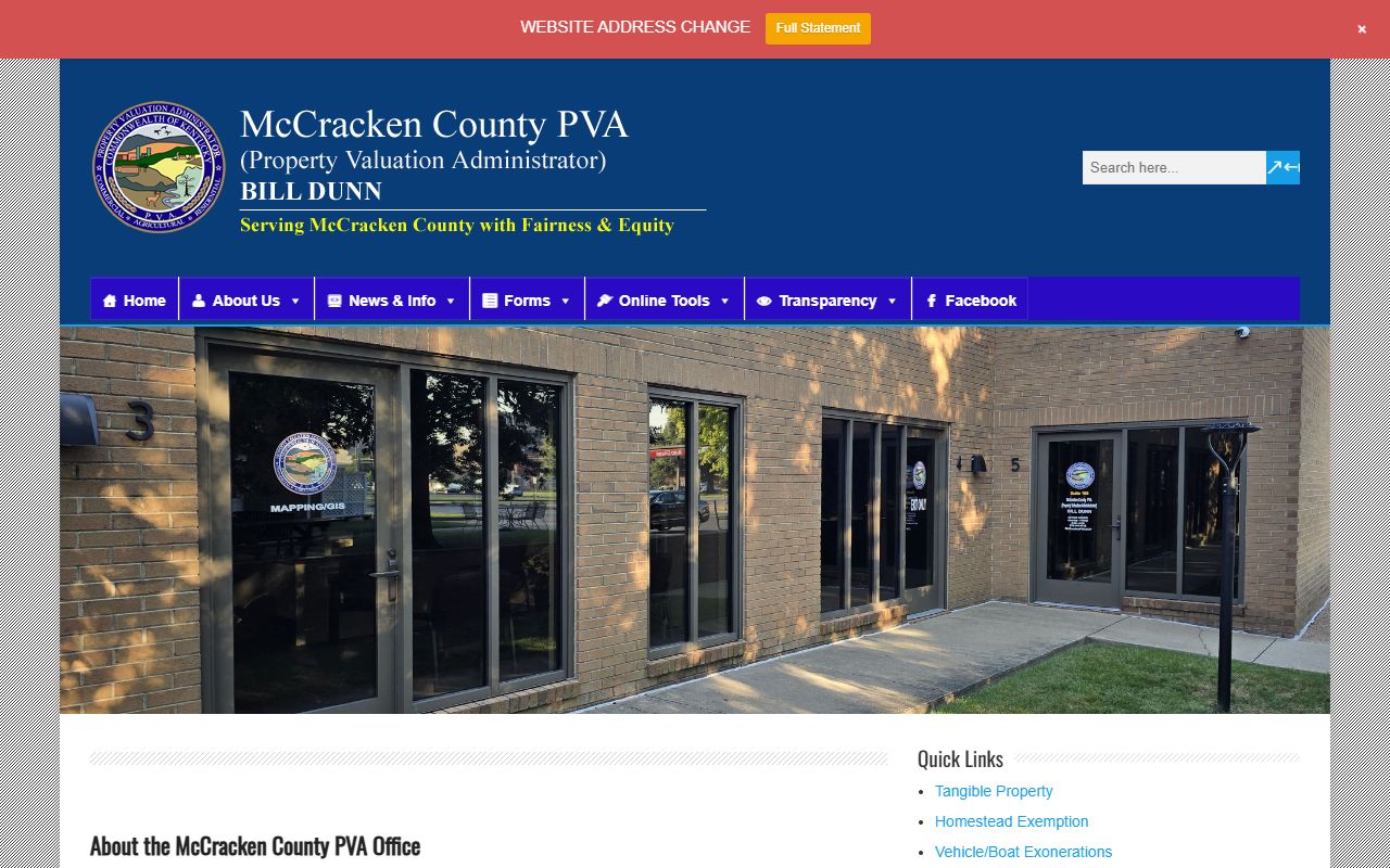 McCracken County PVA office for property assessments in Paducah