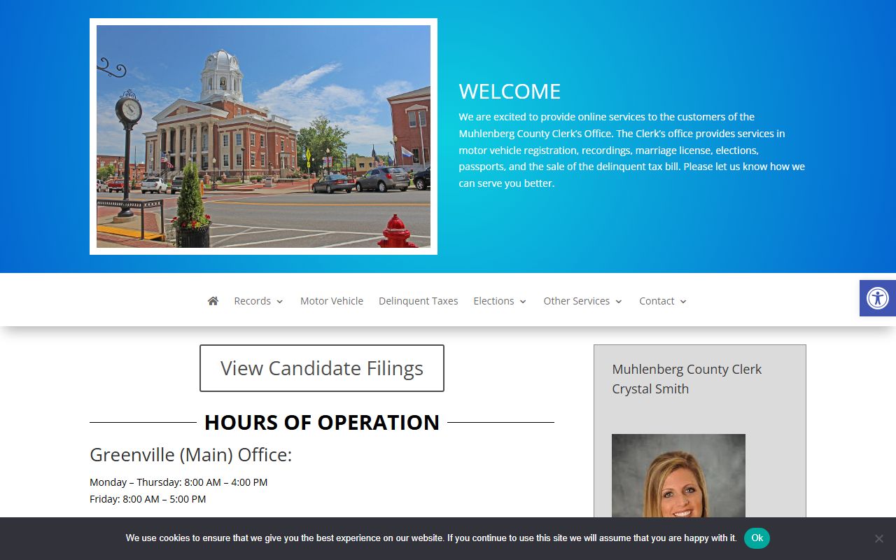 Muhlenberg County Clerk office for land records and deeds in Greenville Kentucky