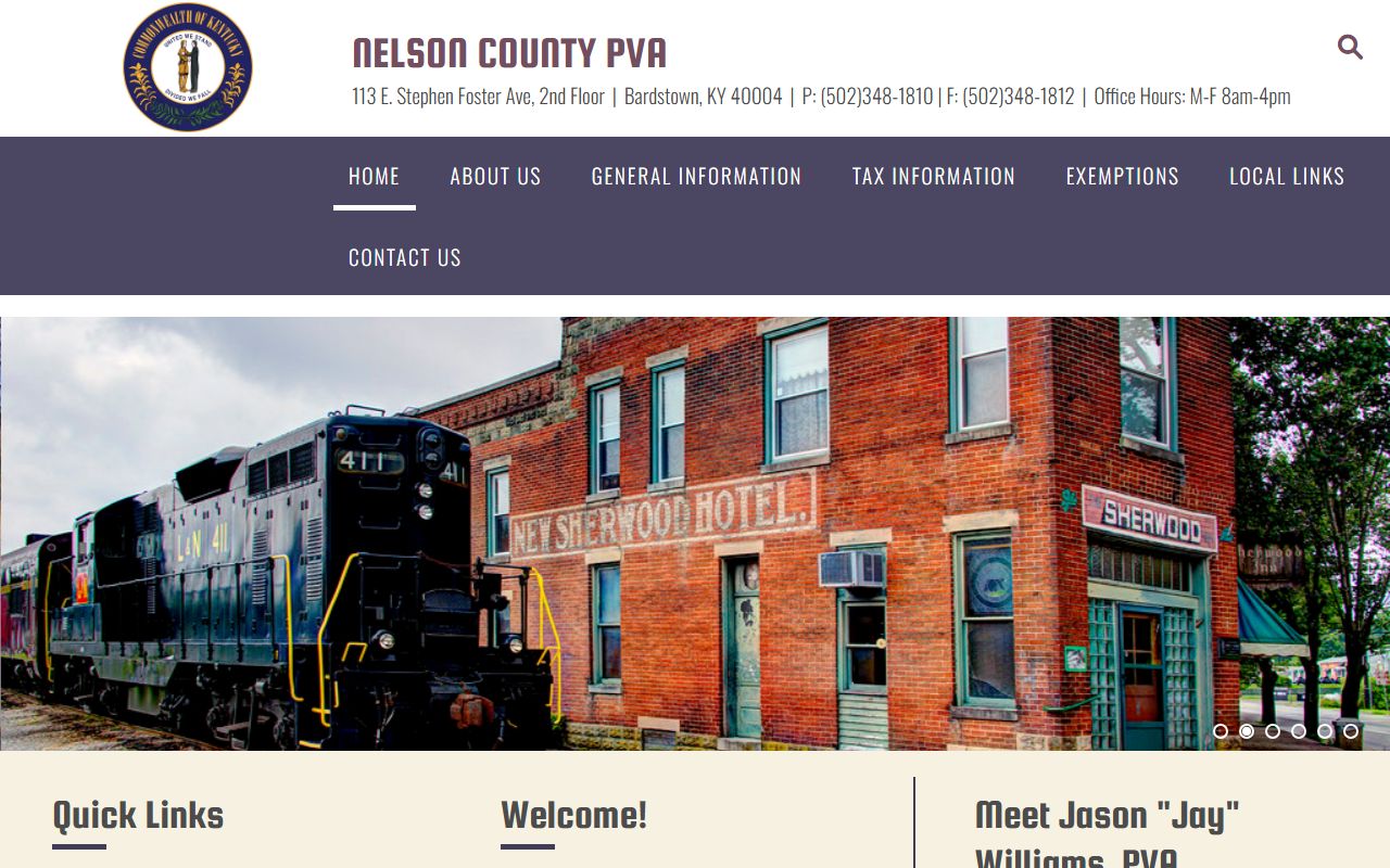 Nelson County Clerk and PVA offices in Bardstown Kentucky for property records access