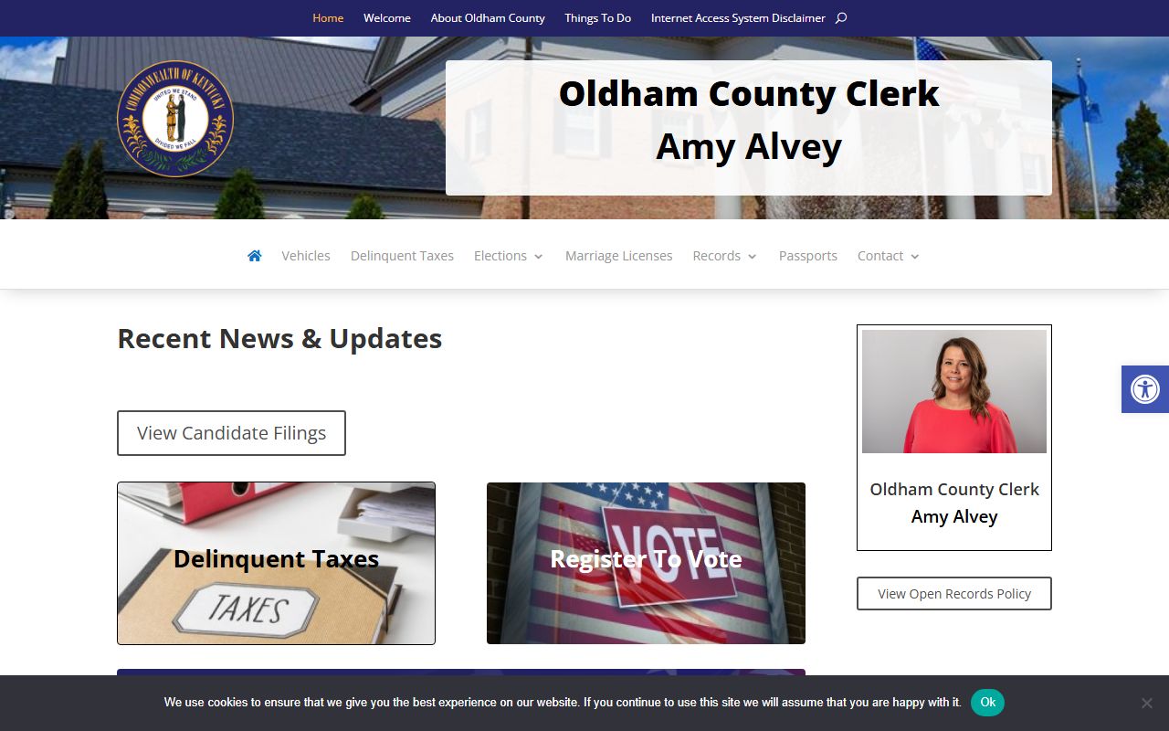 Oldham County Clerk office for land records and deeds in LaGrange Kentucky