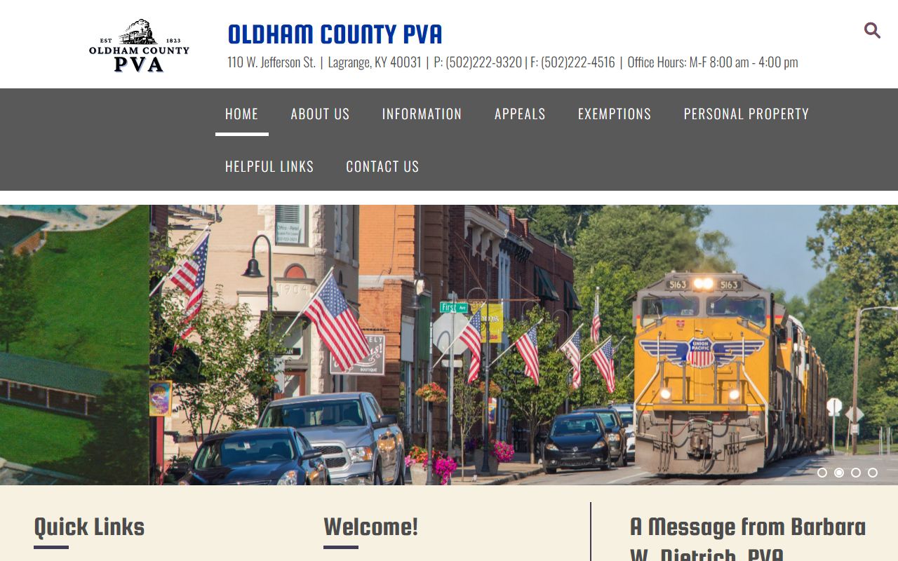 Oldham County PVA office for property assessments and records in LaGrange Kentucky