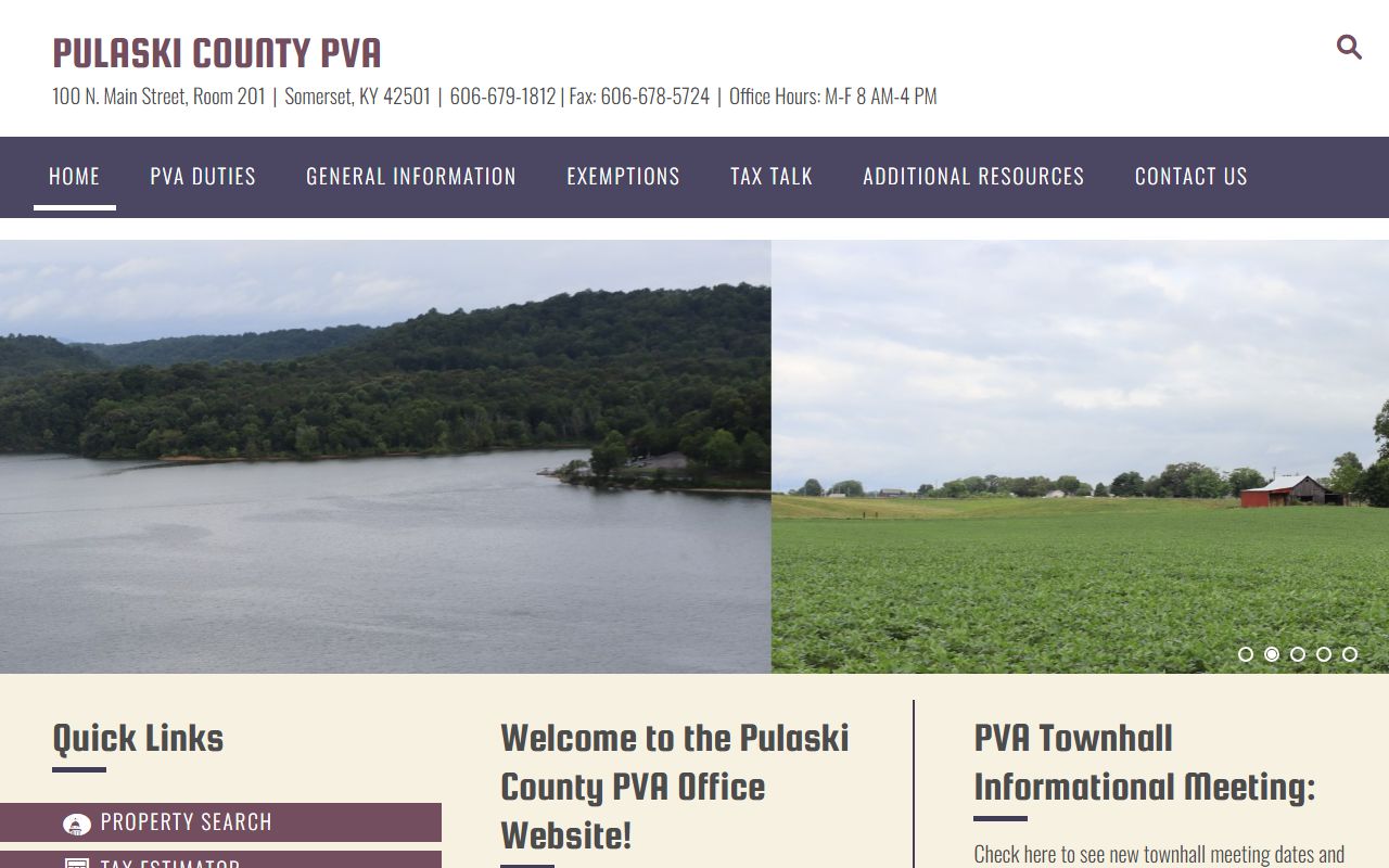 Pulaski County PVA office for property assessments and records in Somerset Kentucky