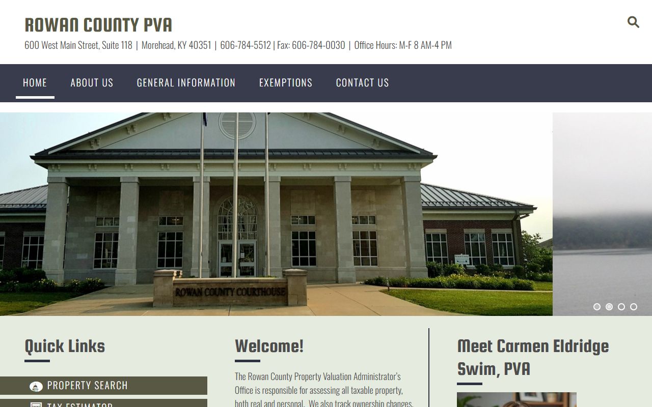 Rowan County PVA office for property records and assessments in Morehead Kentucky