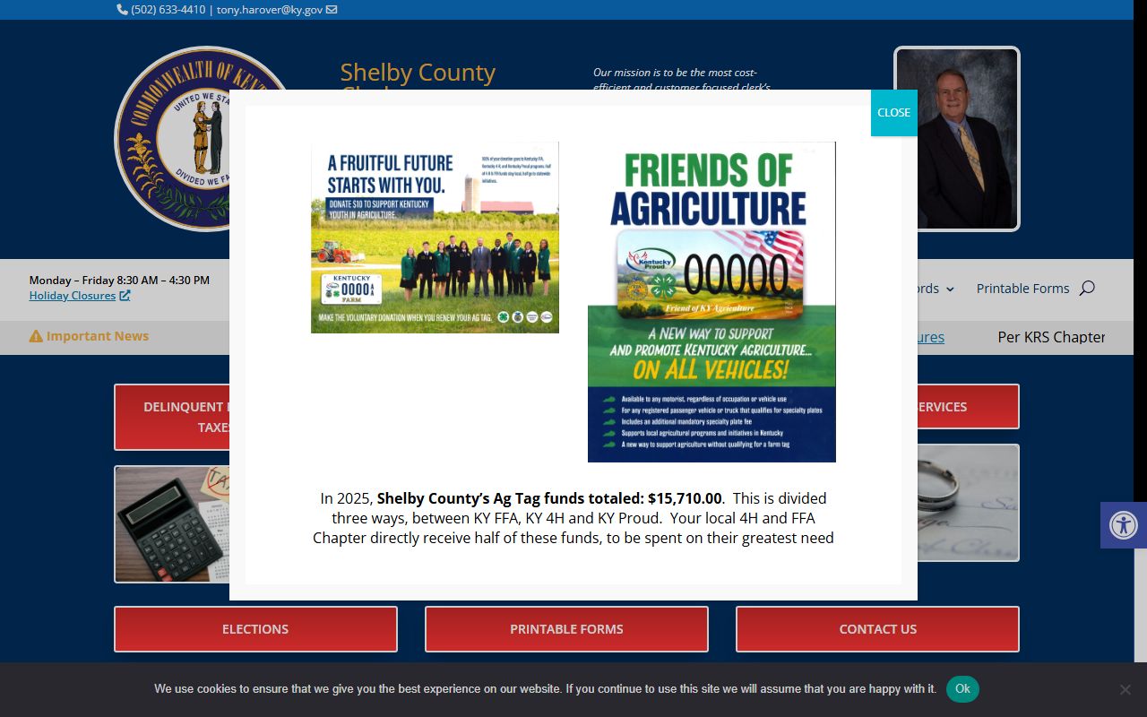 Shelby County Clerk office for land records and property documents in Shelbyville Kentucky