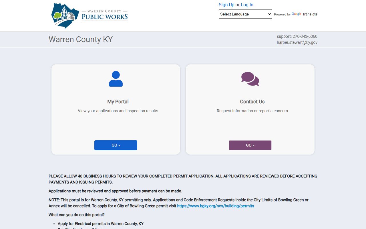 Warren County Property Records SmartGov building permit portal